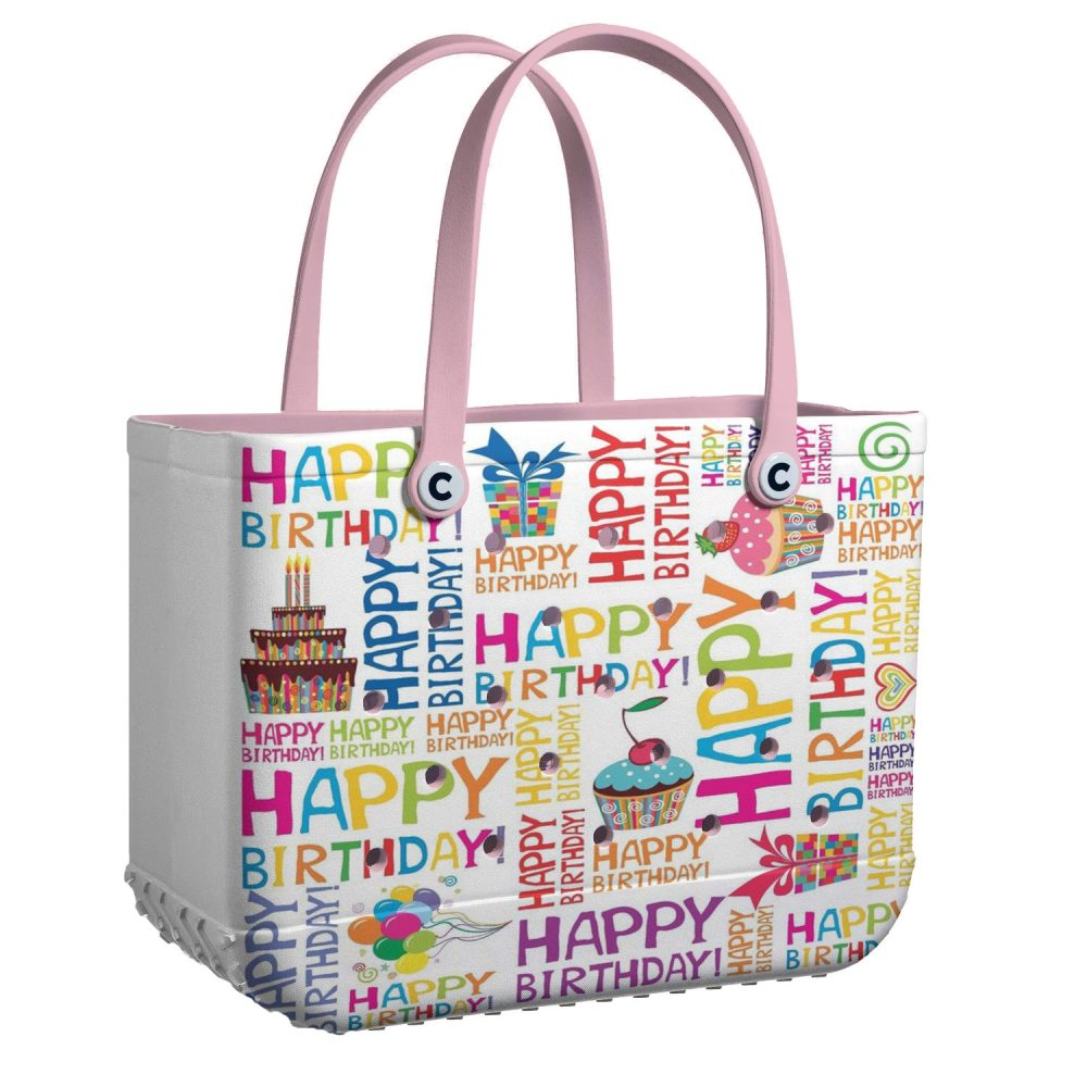 Bucket Tote Bag, Limited Edition Bogg Bag, Beach Bag Sweet Birthday