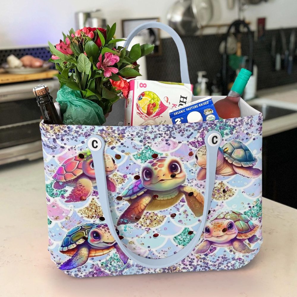 Bucket Tote Bag, Limited Edition Bogg Bag, Beach Bag Sea Baby Squad - Image 2