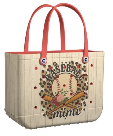 Bucket Tote Bag, Limited Edition Bogg Bag, Beach Bag Baseball Mimi