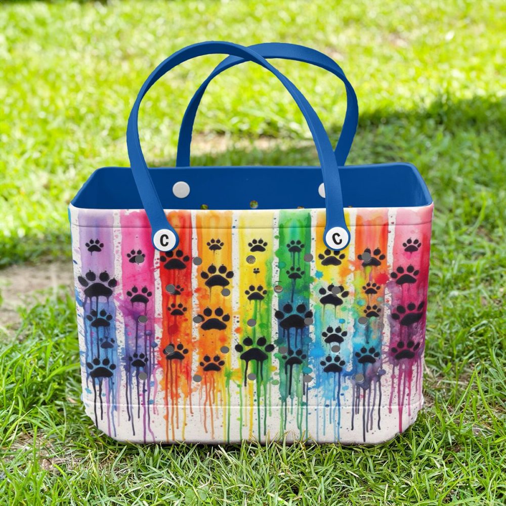 Colorful Paw Print Tote Bag – Eco-Friendly, Waterproof & Stylish For Pet Lovers - Image 5