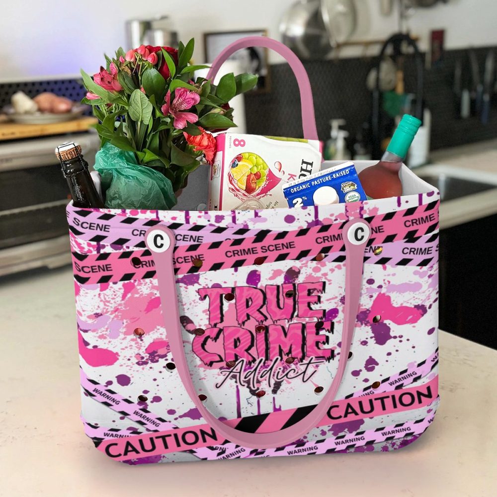 Bucket Tote Bag, Limited Edition Bogg Bag, Beach Bag True Crime Addict - Image 4