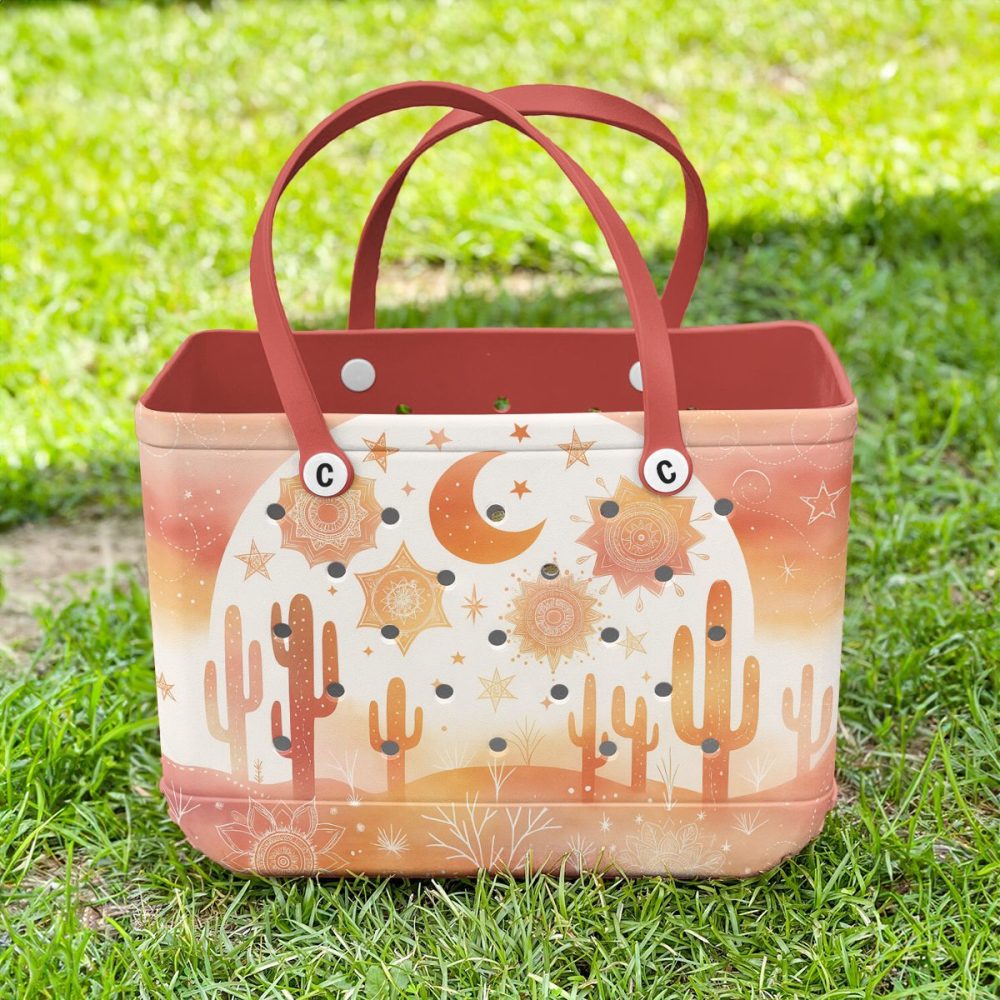 Stylish Sunset Cactus Tote Bag – Boho Chic Design For Everyday Adventure - Image 2