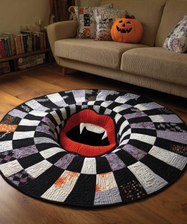 Wicked Spiral Quilted Round Mat