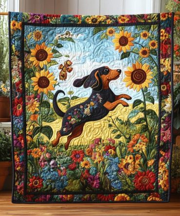 Wiggly Weiner Wonders Quilted Blanket