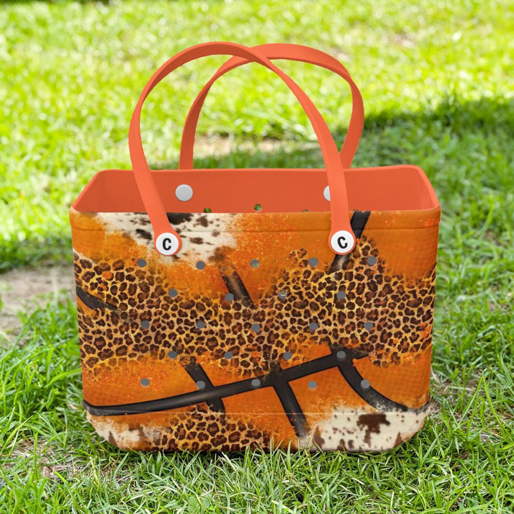 Chic Leopard Print Orange Tote Bag – Bold Fashion Statement For Every Occasion - Image 2
