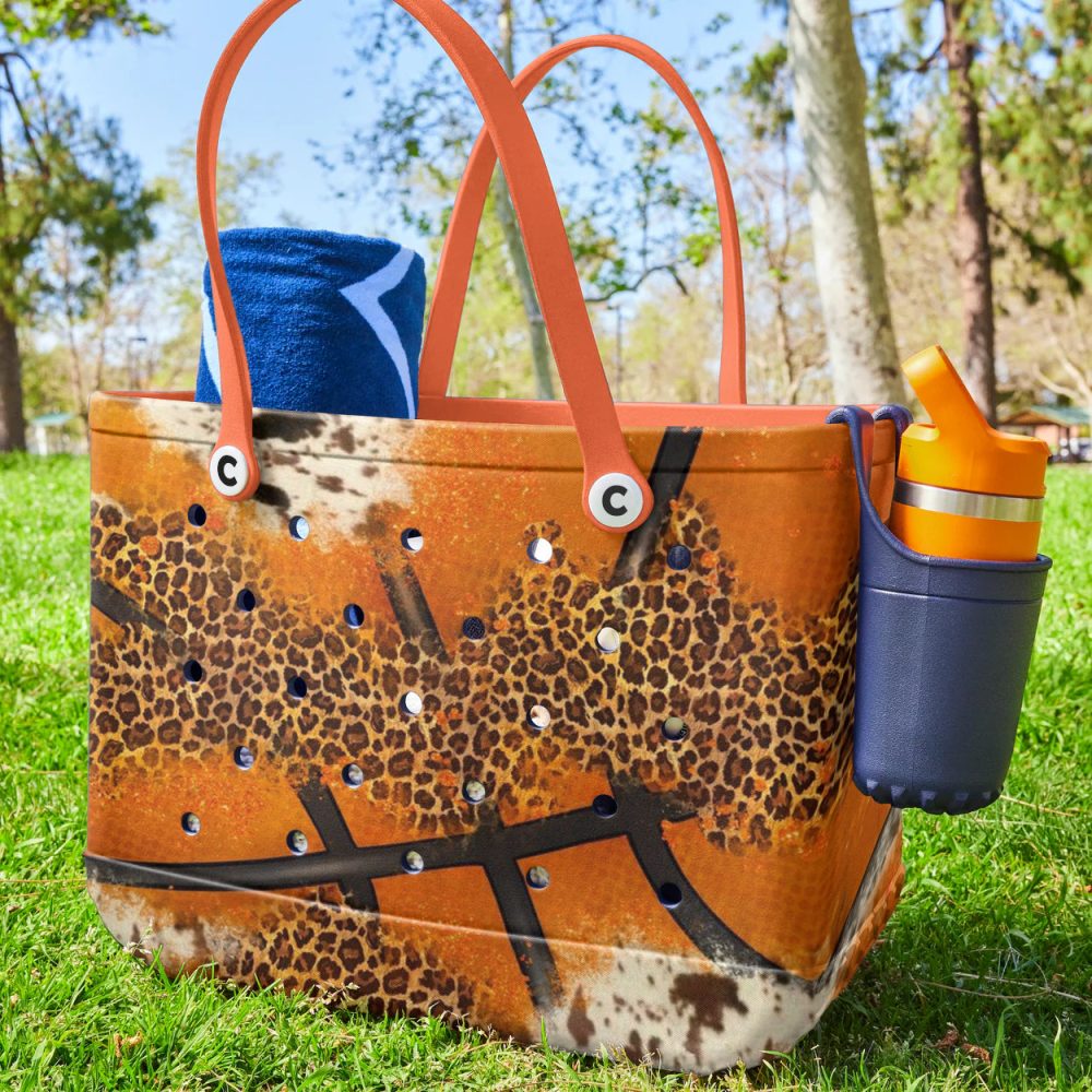 Chic Leopard Print Orange Tote Bag – Bold Fashion Statement For Every Occasion - Image 3