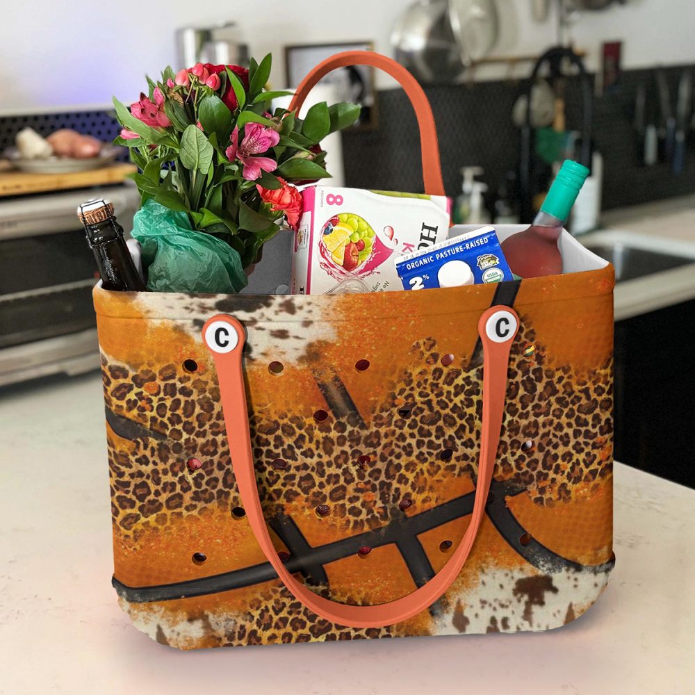 Chic Leopard Print Orange Tote Bag – Bold Fashion Statement For Every Occasion - Image 4