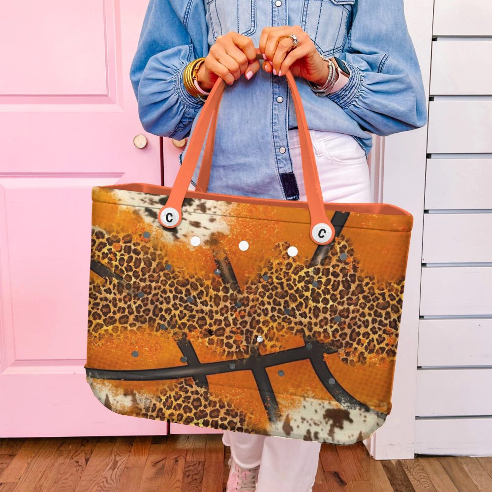Chic Leopard Print Orange Tote Bag – Bold Fashion Statement For Every Occasion - Image 5