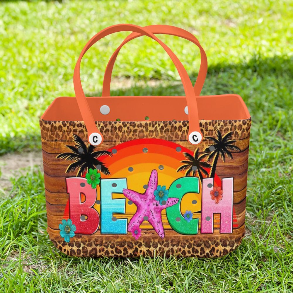 Vibrant Beach Tote Bag – Colorful Summer Handbag With Palm Tree Design - Image 2