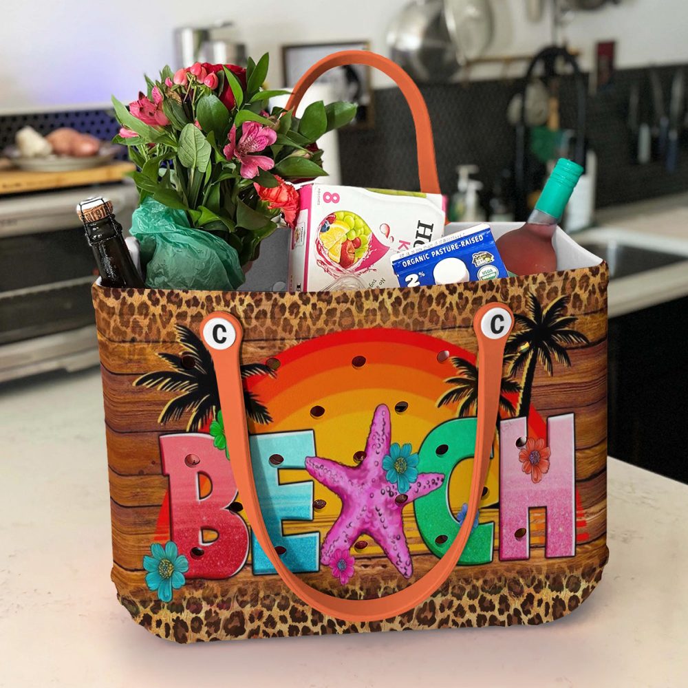 Vibrant Beach Tote Bag – Colorful Summer Handbag With Palm Tree Design - Image 4