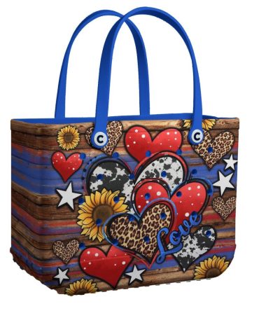 Vibrant Heart & Sunflower Tote Bag – Stylish, Durable, Perfect For Everyday Use