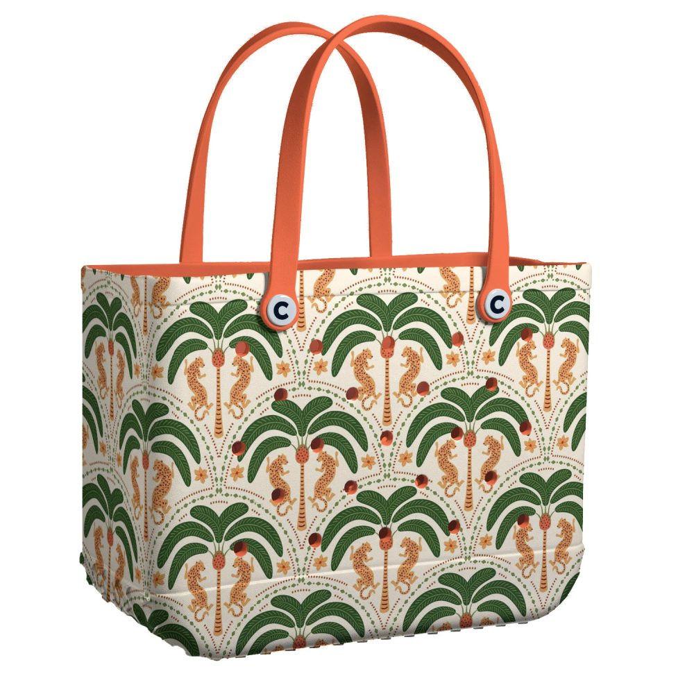 Tropical Palm & Leopard Tote Bag - Stylish, Spacious, Eco-Friendly Shopper With Vibrant Design