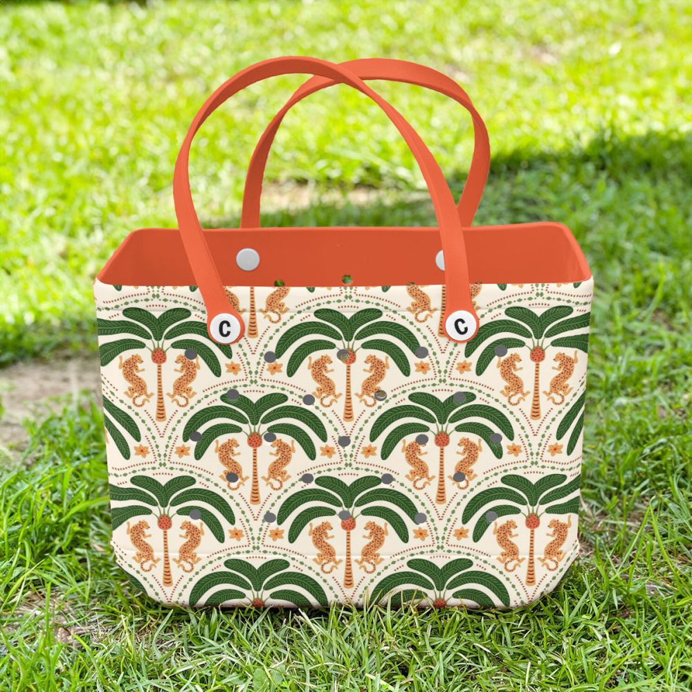 Tropical Palm & Leopard Tote Bag - Stylish, Spacious, Eco-Friendly Shopper With Vibrant Design - Image 3