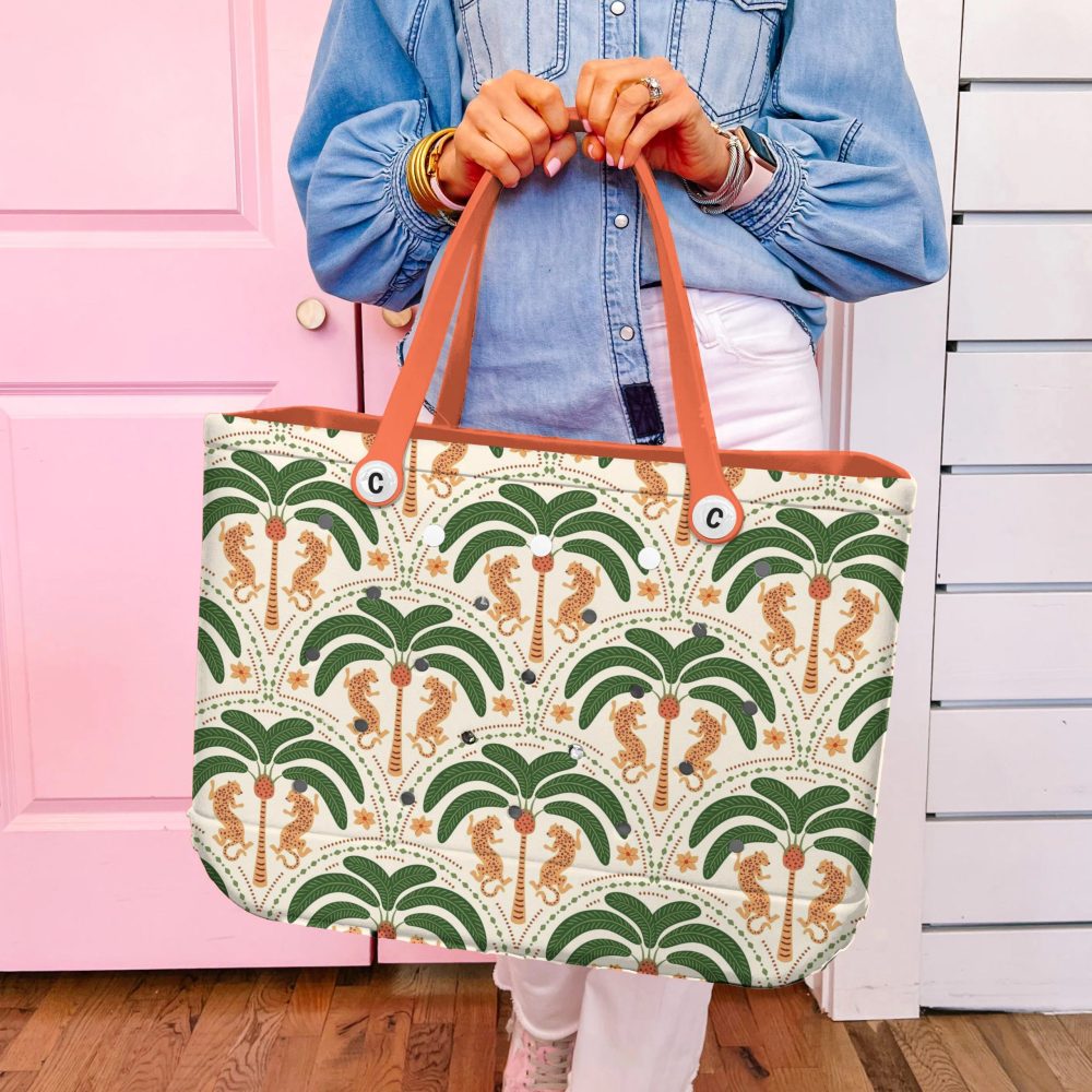 Tropical Palm & Leopard Tote Bag - Stylish, Spacious, Eco-Friendly Shopper With Vibrant Design - Image 5