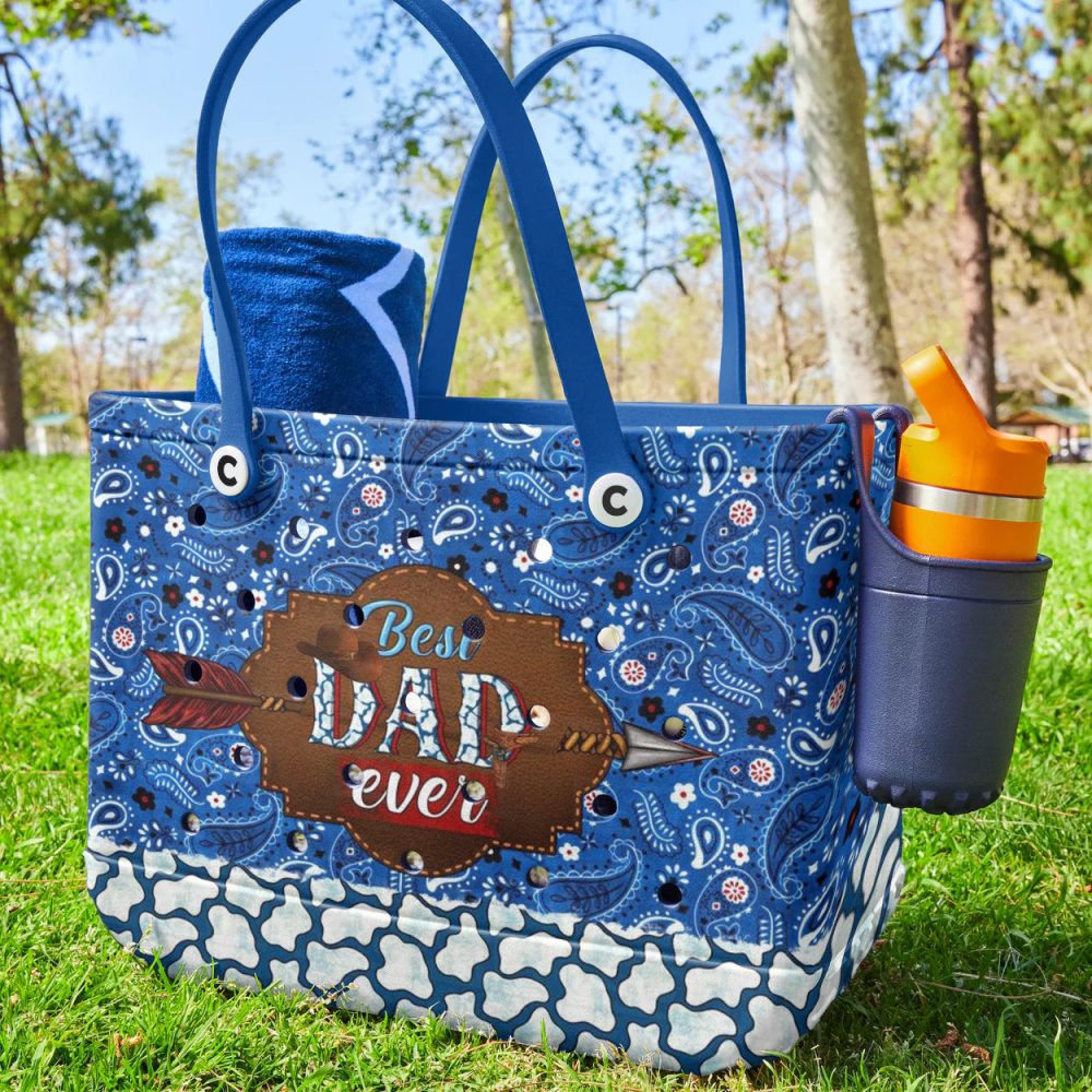 Bucket Tote Bag, Limited Edition Bogg Bag, Beach Bag Wild West Best Dad - Image 3