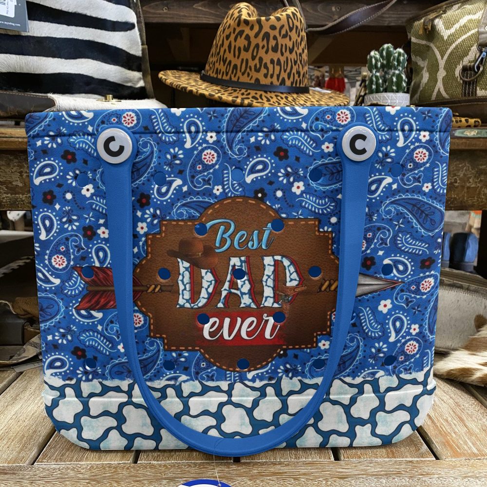 Bucket Tote Bag, Limited Edition Bogg Bag, Beach Bag Wild West Best Dad - Image 6