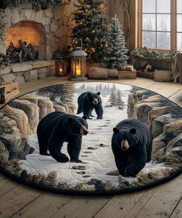 Wild Bear Quilted Round Mat