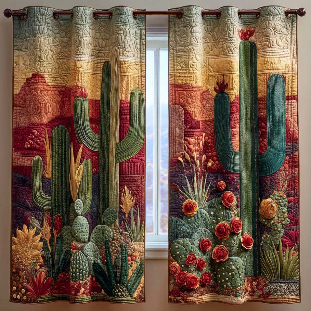 Wild Canyon Brush Quilted Curtains