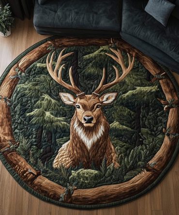 Wild Deer Quilted Round Mat