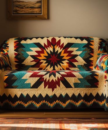 Wild Ember Quilted Sofa Cover