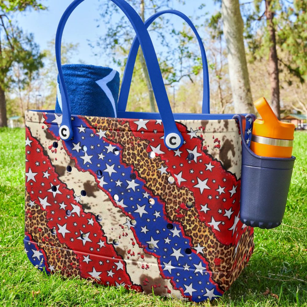 Vibrant Stars & Stripes Tote Bag - Stylish, Durable, Spacious - Perfect For Everyday Use! - Image 3