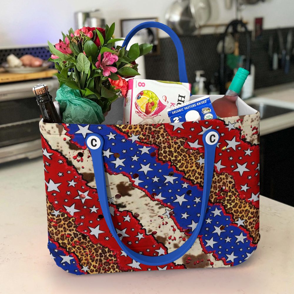 Vibrant Stars & Stripes Tote Bag - Stylish, Durable, Spacious - Perfect For Everyday Use! - Image 5