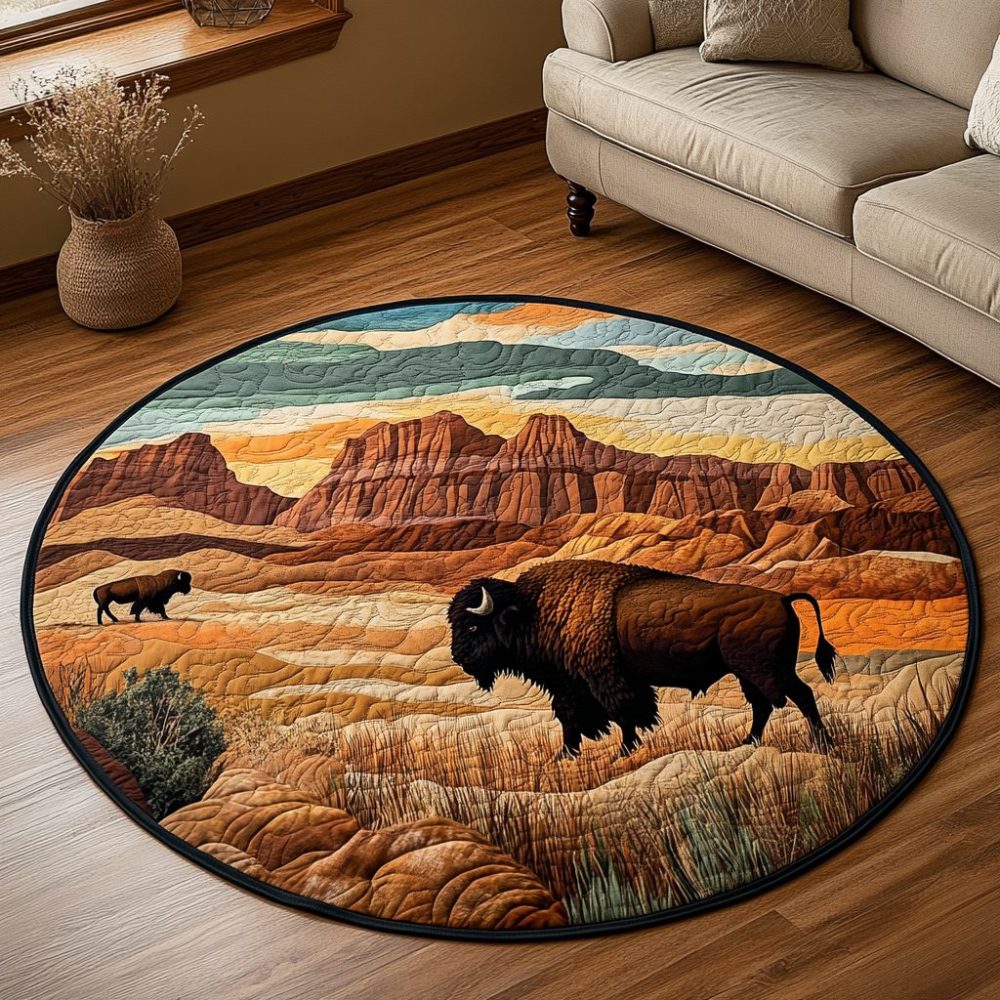 Wild Prairie Quilted Round Mat