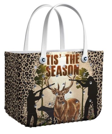 Leopard Print Hunting Tote Bag - 'Tis The Season' Deer Design - Perfect Gift For Outdoor Lovers
