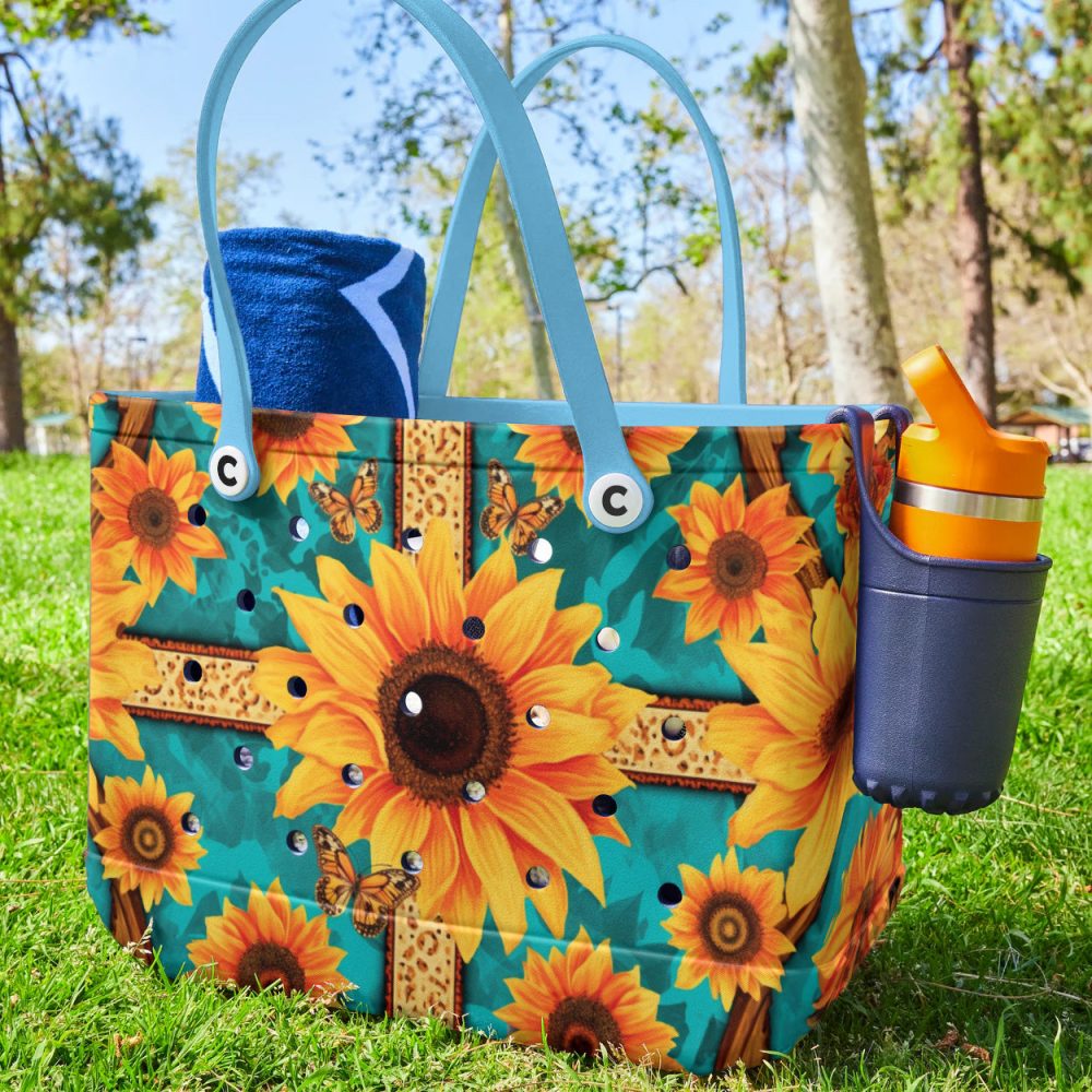 Bucket Tote Bag, Limited Edition Bogg Bag, Beach Bag Wild Sunburst - Image 3