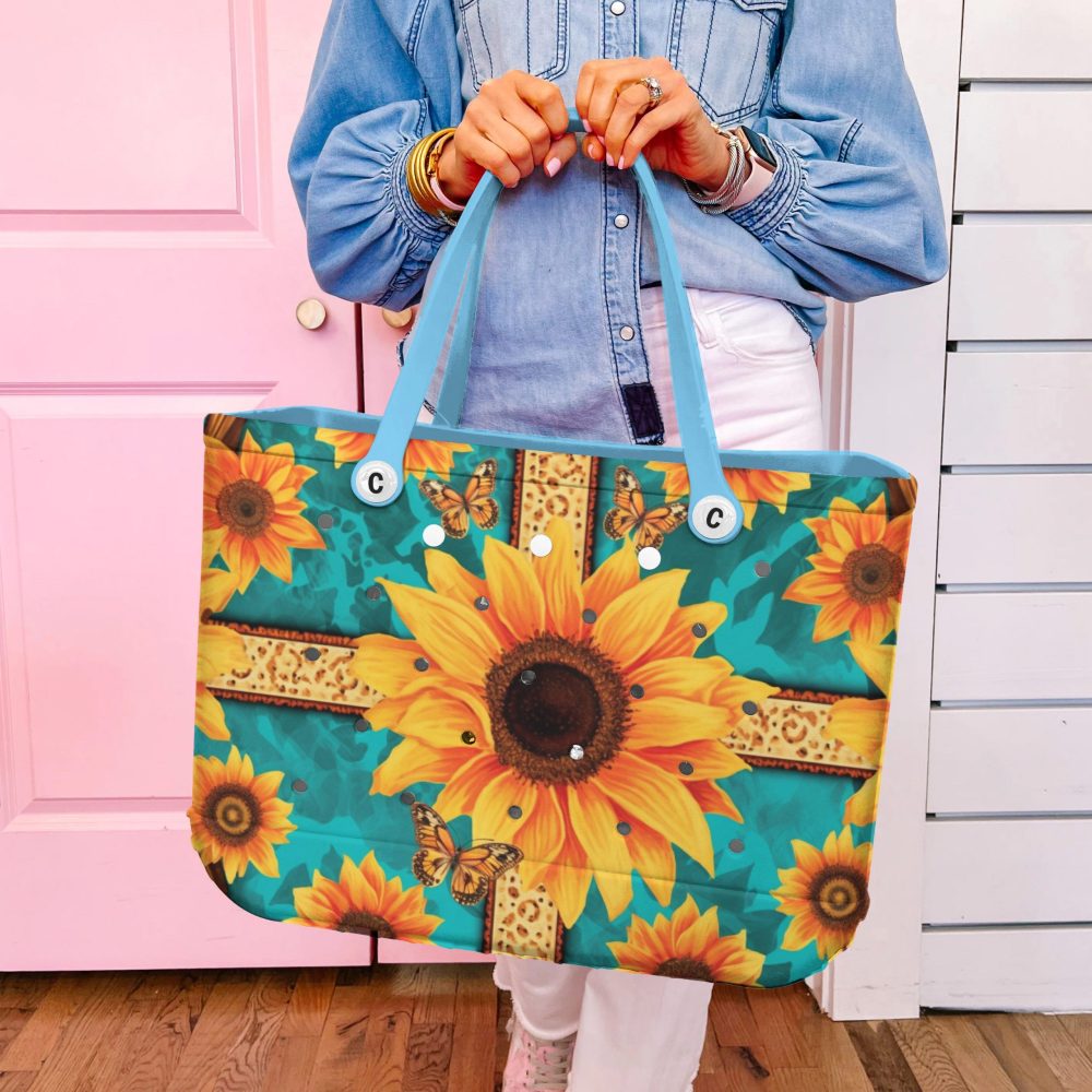 Bucket Tote Bag, Limited Edition Bogg Bag, Beach Bag Wild Sunburst - Image 5