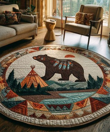 Wild Totem Quilted Round Mat