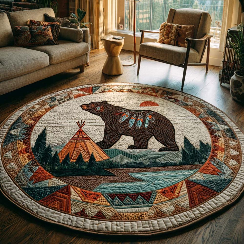 Wild Totem Quilted Round Mat