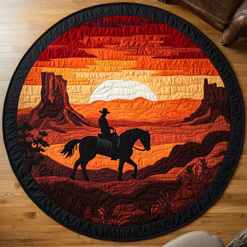 Wild West Quilted Round Mat
