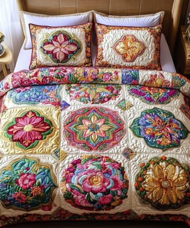 Wildflower Glow 3-Piece Quilted Bedding Set