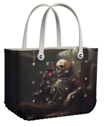 Bucket Tote Bag, Limited Edition Bogg Bag, Beach Bag Wine And Bones