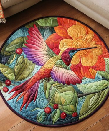 Winged Beauty Quilted Round Mat