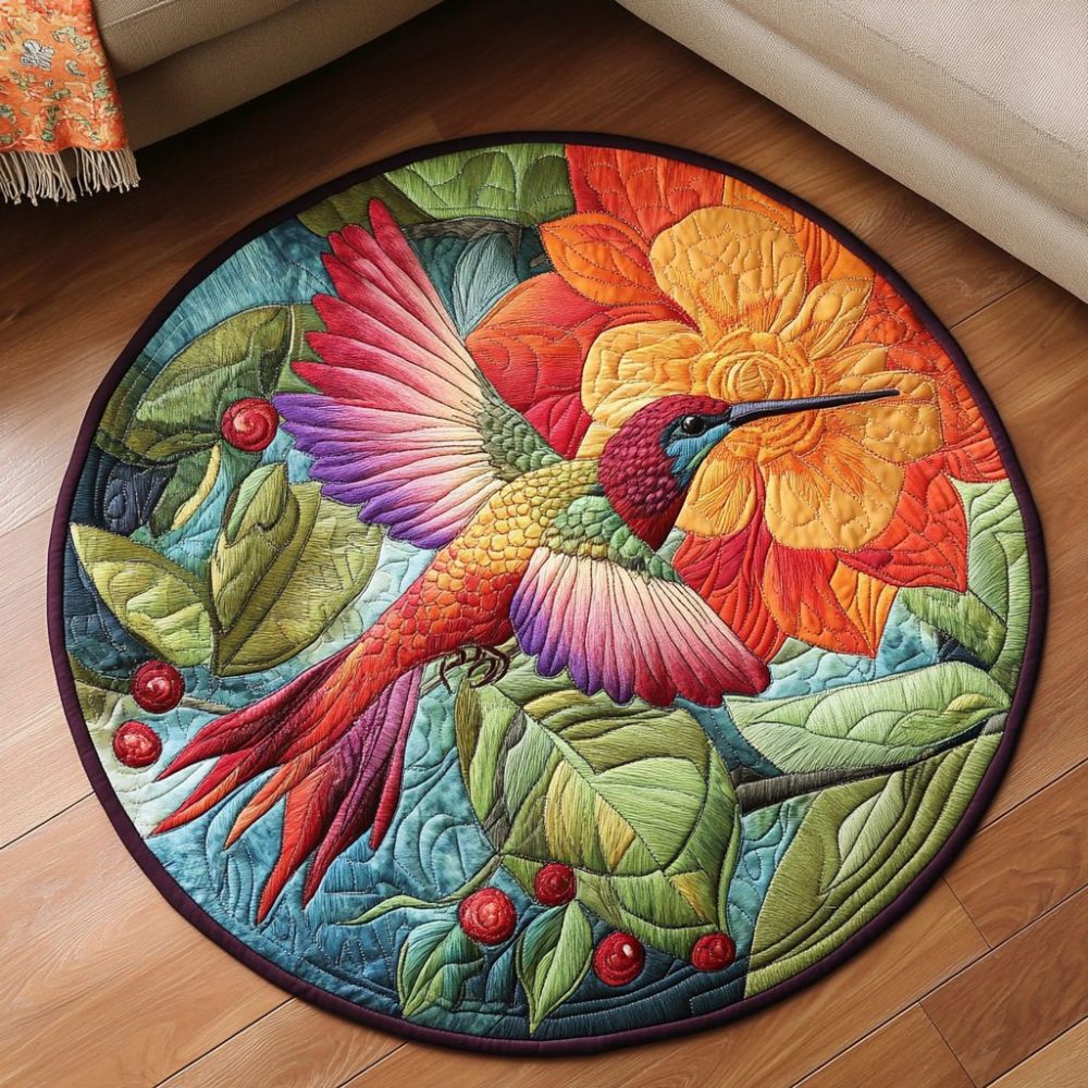 Winged Beauty Quilted Round Mat