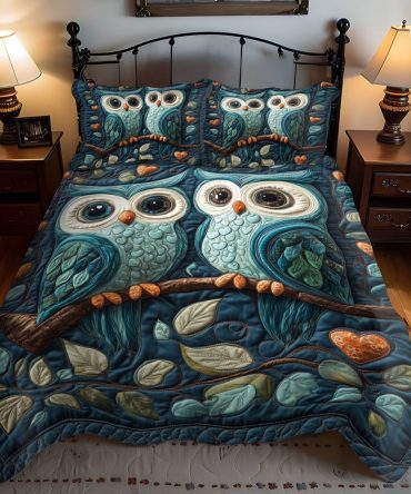 Wings Of Affection 3-Piece Quilted Bedding Set