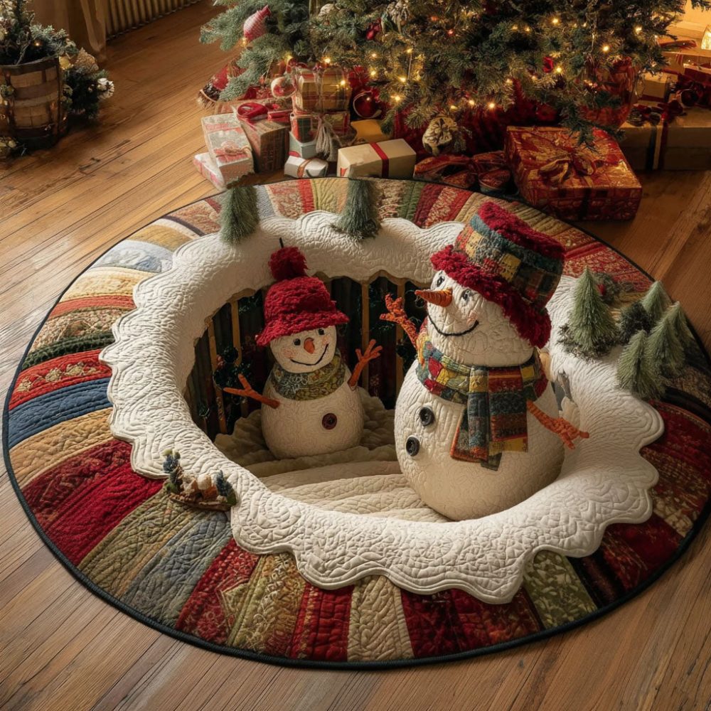 Winter Carol Quilted Round Mat