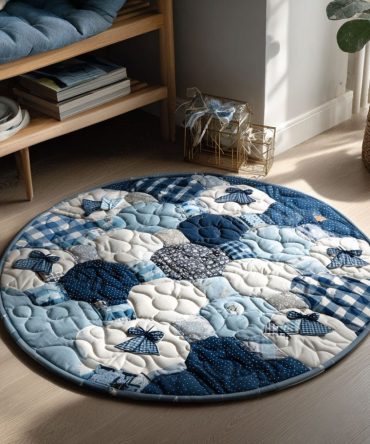 Winter Elegance Quilted Round Mat