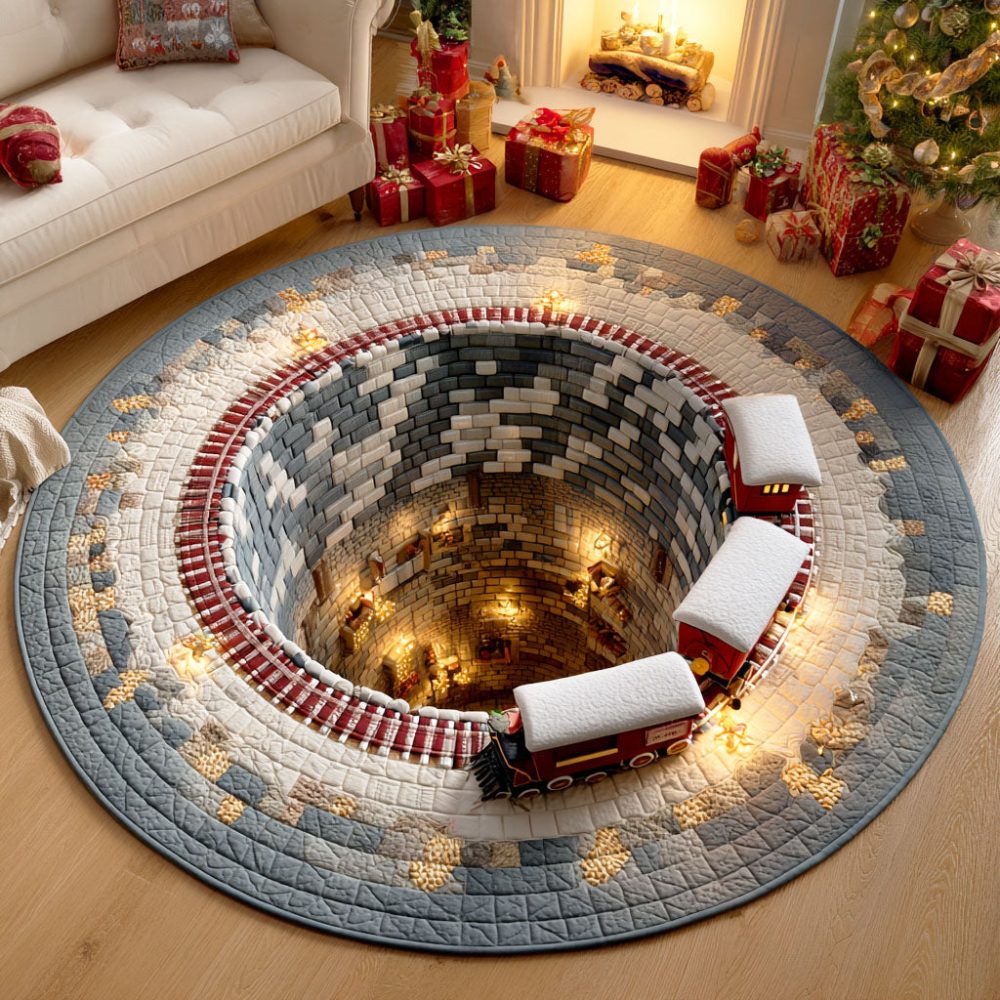 Winter Express Quilted Round Mat