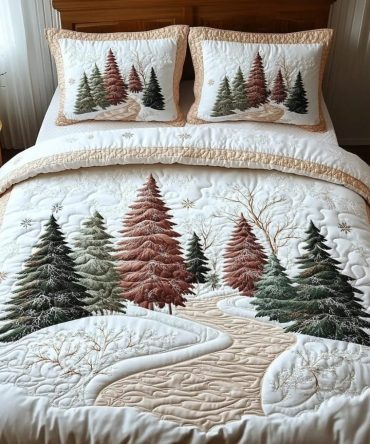 Winter Forest Dream 3-Piece Quilted Bedding Set
