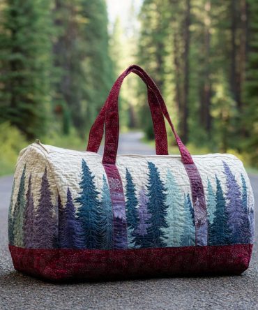Winter Forest Quilted Duffle Bag