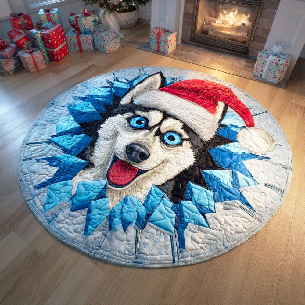 Winter Howl Quilted Round Mat
