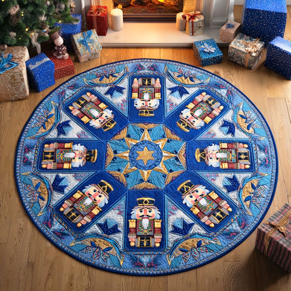 Winter Nutcracker Quilted Round Mat