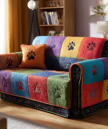 Winter Paw Comforter Quilted Sofa Cover