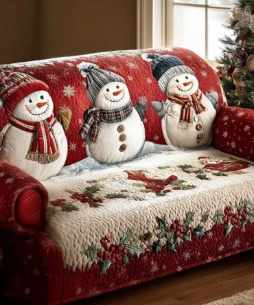 Winter Peace Quilted Sofa Cover