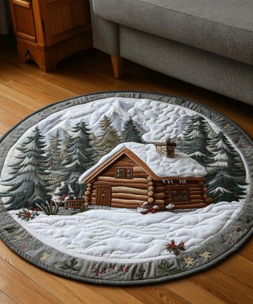 Winter Pines Quilted Round Mat