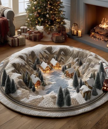 Winter Ride Quilted Round Mat