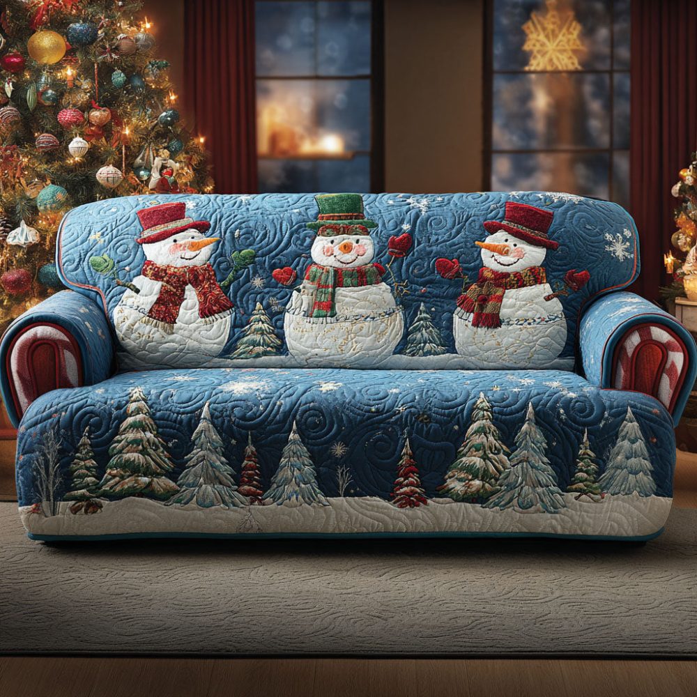 Winter Smiles Quilted Sofa Cover
